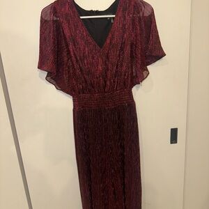 NWT State Elegant Magenta Sparkle Metallic Jumpsuit